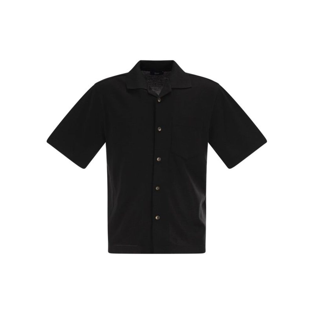 Herno Men Cotton Jersey Shirt With Chest Pocket